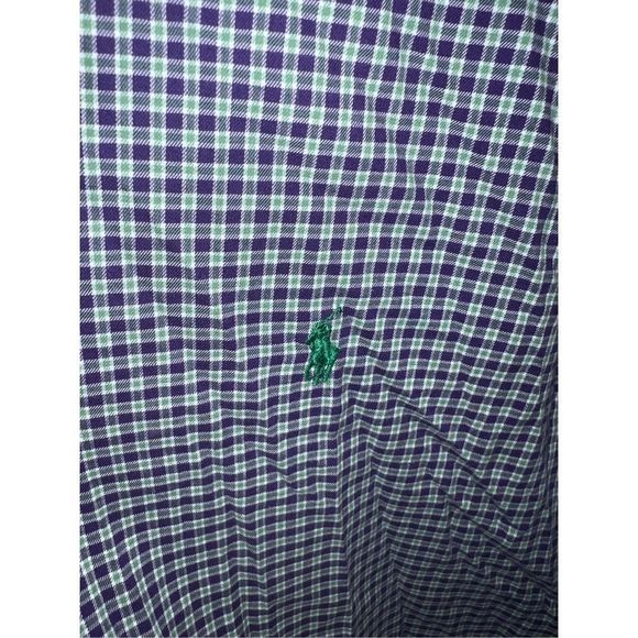 Purple & Green plaid Polo Ralph Lauren Big & Tall Button Down Shirt XLT - Picture 3 of 7